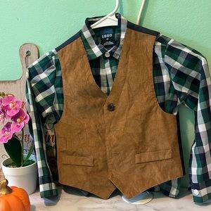 Button down shirt and vest toddler size 4